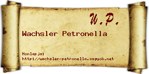 Wachsler Petronella névjegykártya